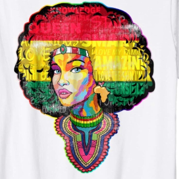 MENS MELANIN WOMAN OF COLOR White T-SHIRT *NWT* - Picture 2 of 2